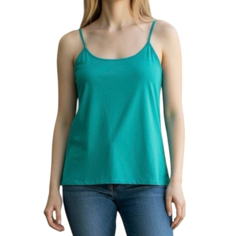 Vintage GAP Teal Blue Cami Tank Top Stretch Large Y2K 90s Minimalist Layering